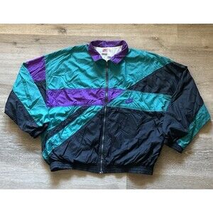 Vintage Nike Windbreaker Geometric Print Authentic Red Tag Size XL